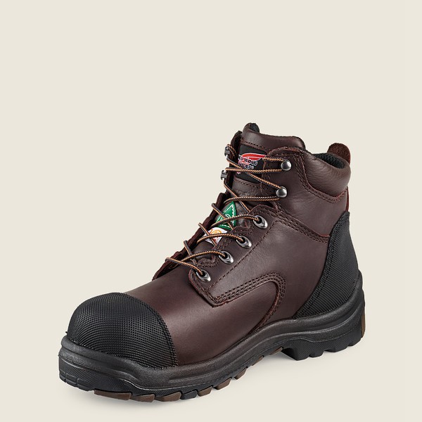 Red Wing Safety Boots Black/Brown - Mens King Toe® - 6-inch Waterproof Csa Toe - 3864-GOHQP